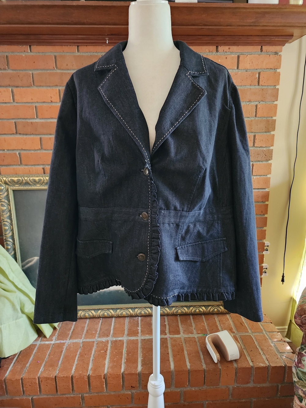 Cato Distressed Black Denim Jacket 18/20